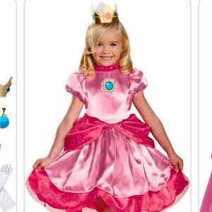Princess Peach Costume with Crown